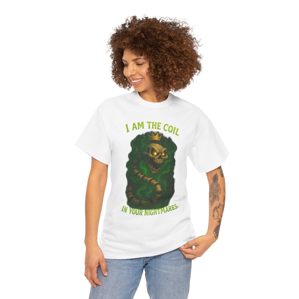 Skull Snake Crown Tee | I Am The Coil Nightmare Illustration