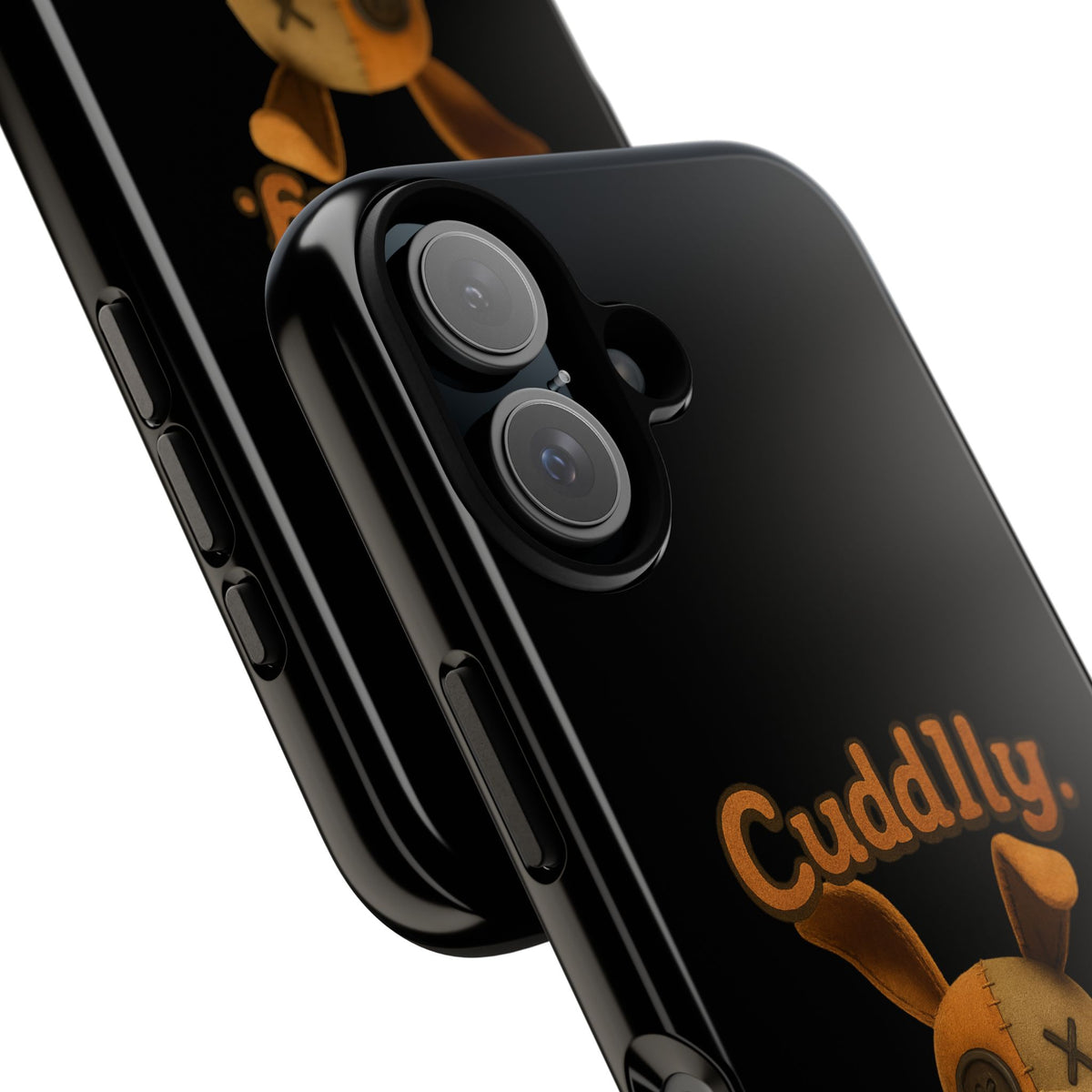 Phone Case — "Cuddly. Cracked. Kinda Dangerous." Cute Creepy Bunny Protective Case