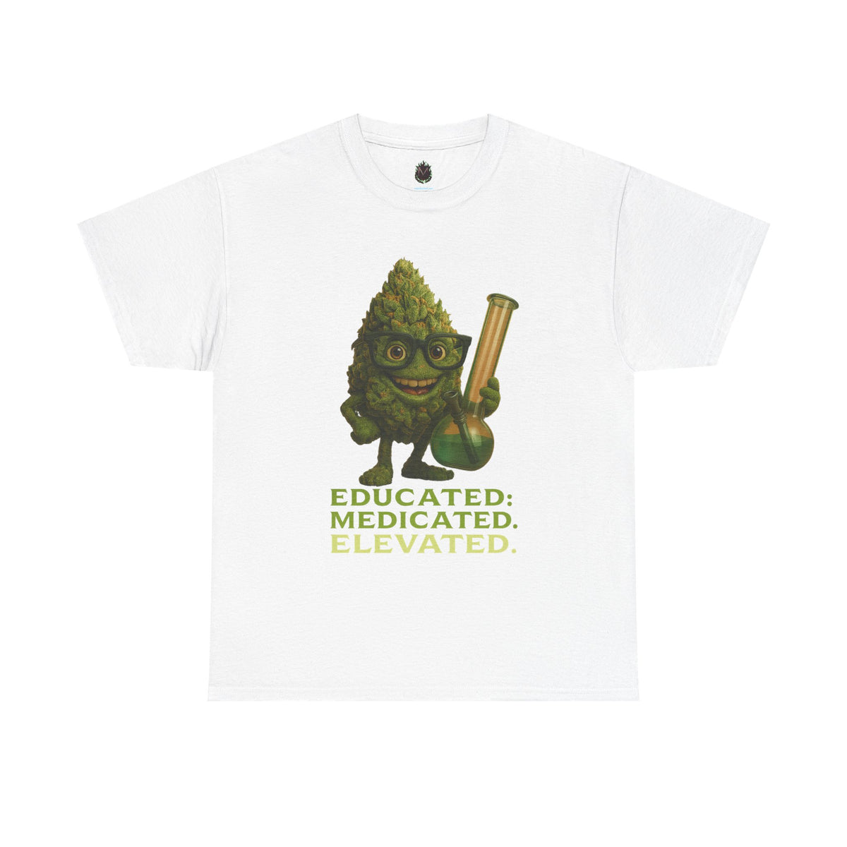 Educated. Medicated. Elevated. – Nerd Nug with Bong Tee