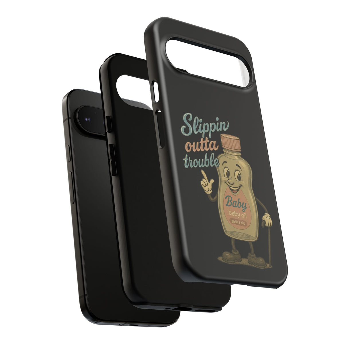 Phone Case — 'Slippin Outta Trouble' Retro Baby Oil Mascot
