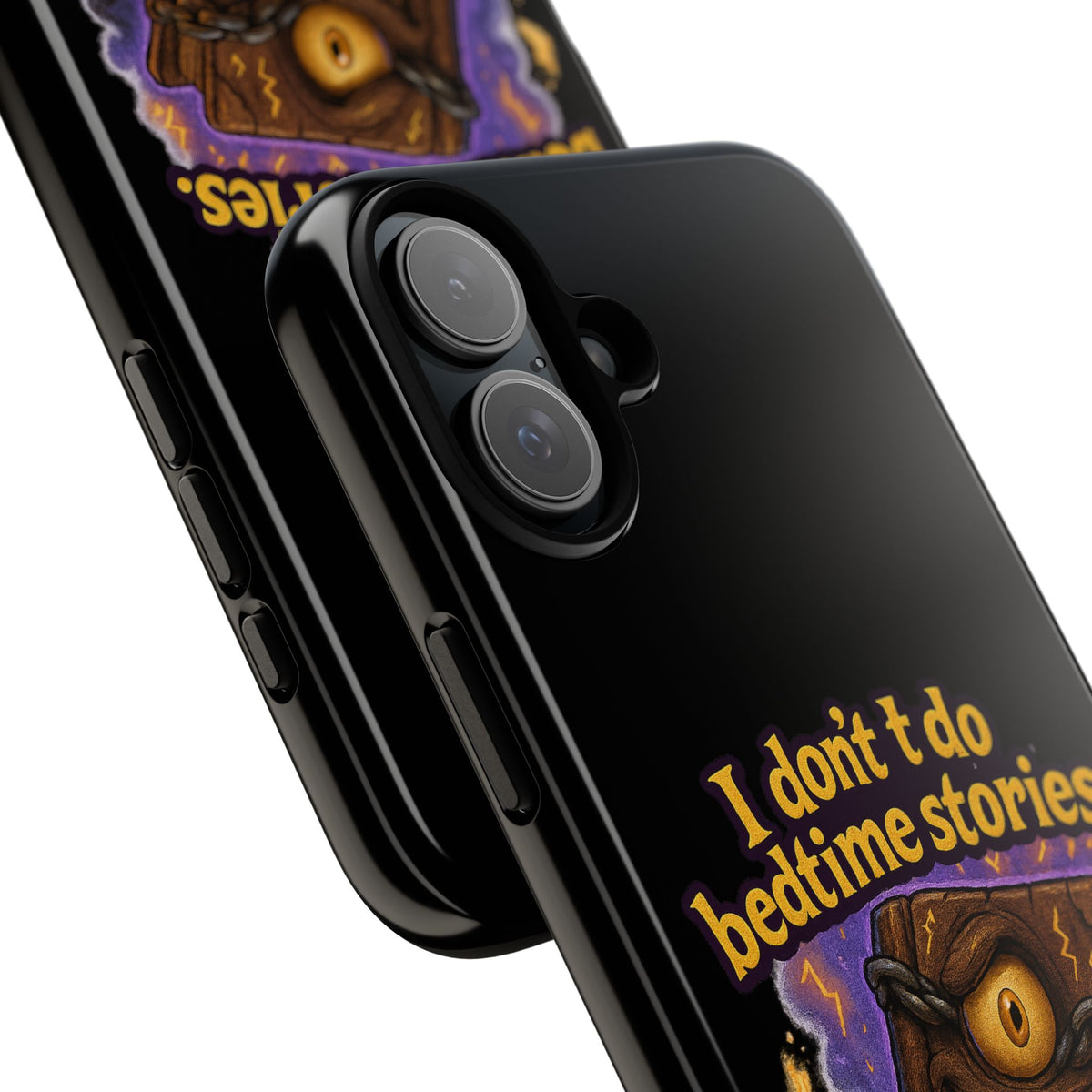 Phone Case — "I Don't Do Bedtime Stories, I Do Nightmares" Horror Book Design