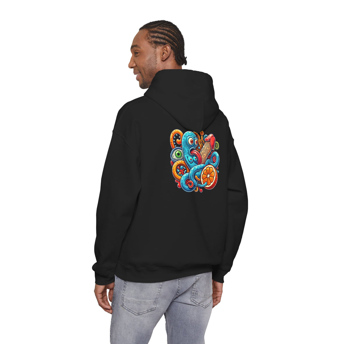 Octopus Colorful Graphic Hoodie – Vibrant Sea Creature Back Print