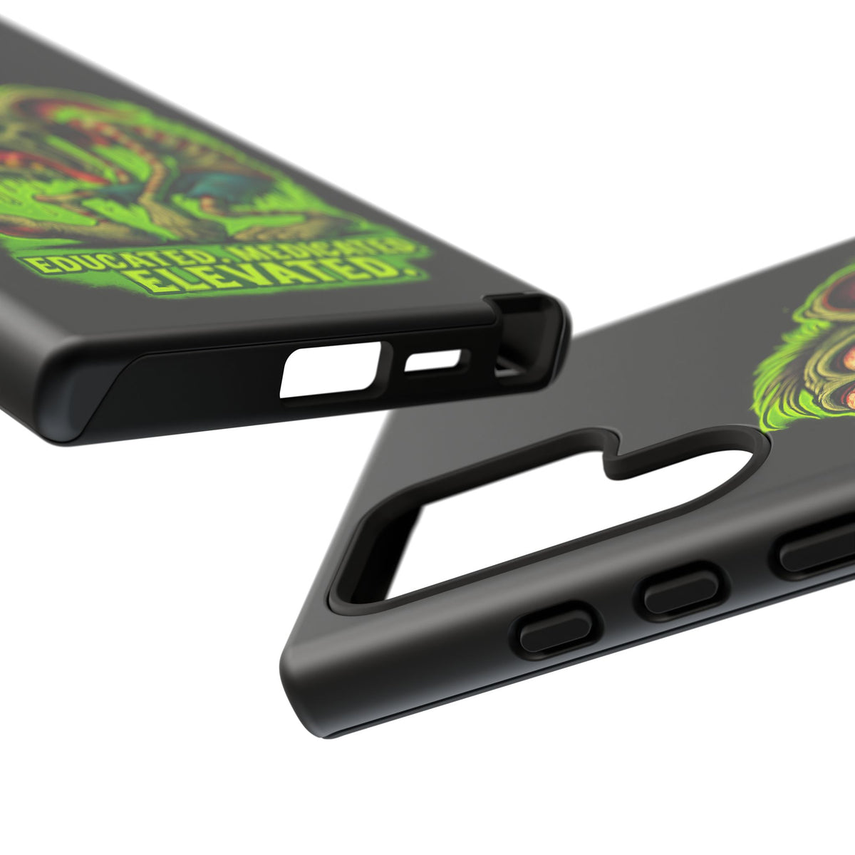 Phone Case — "Educated. Medicated. Elevated." Neon Monster Design
