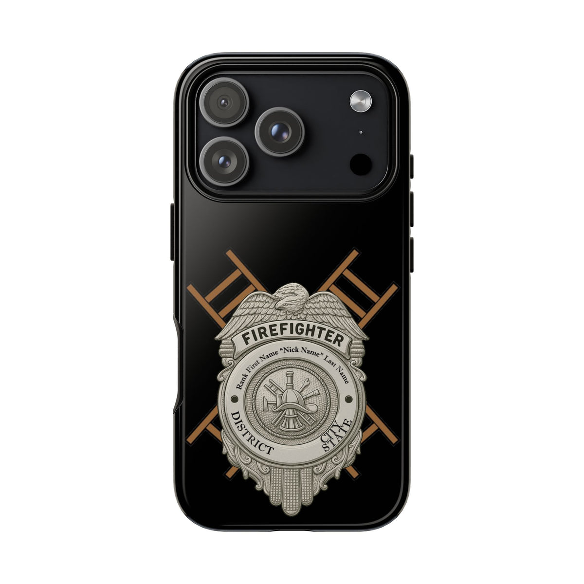 Firefighter Badge Tough Phone Case — Firefighter Helmet & Ladders Protective Case