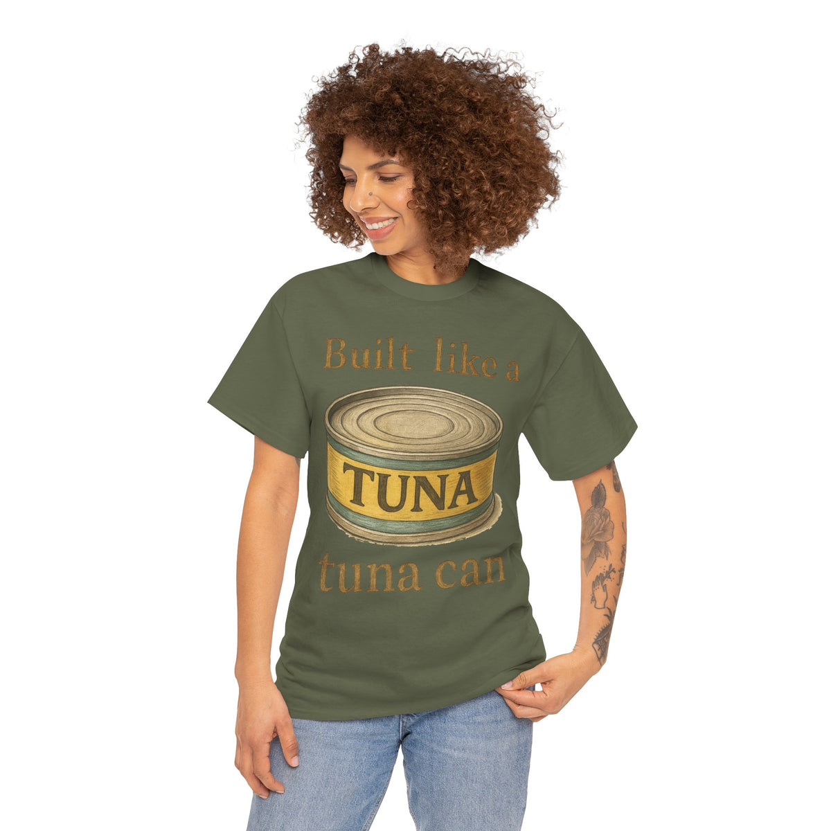 Built Like a Tuna Can T-Shirt | Tuna Can Graphic Tee