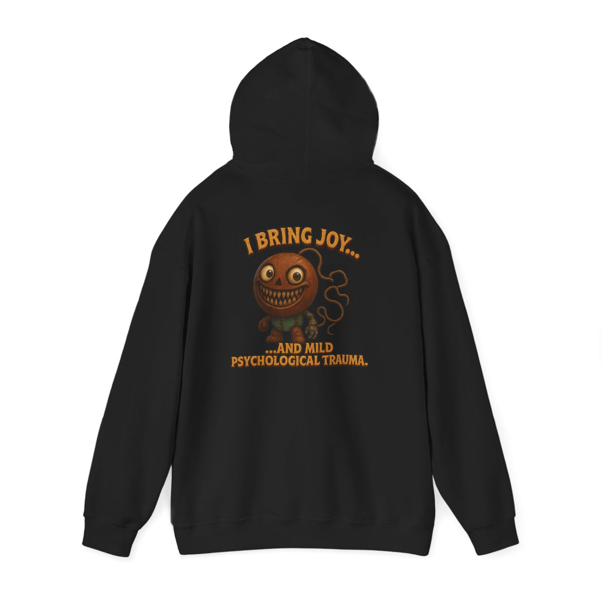 Hoodie — "I Bring Joy" Creepy Candy Character Graphic Pullover