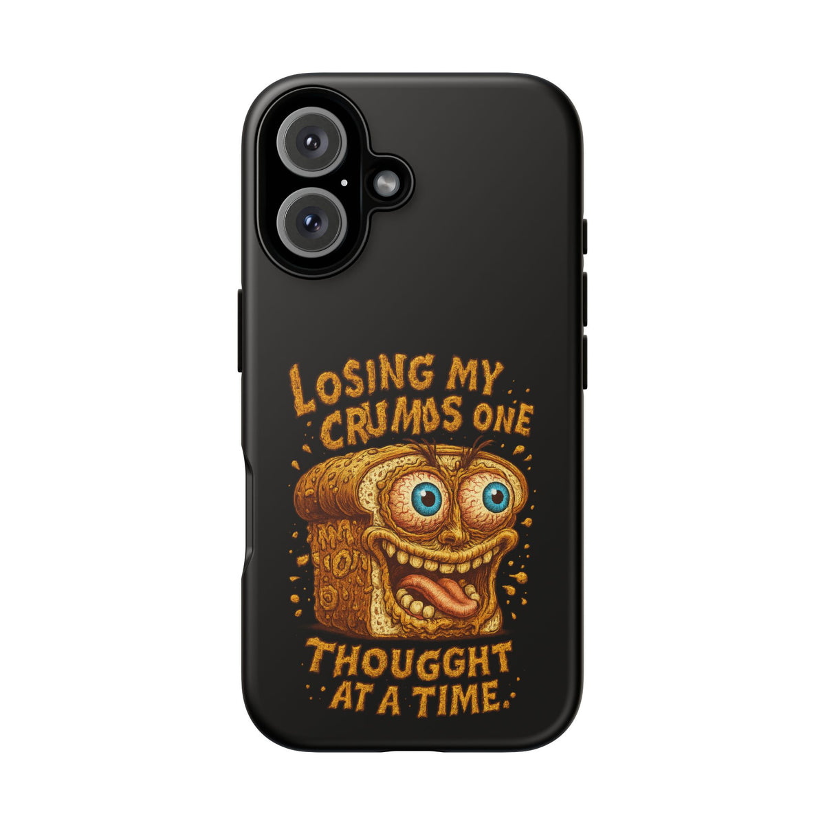 Phone Case — "Losing My Crumbs One Thought at a Time" Funny Retro Bread Illustration