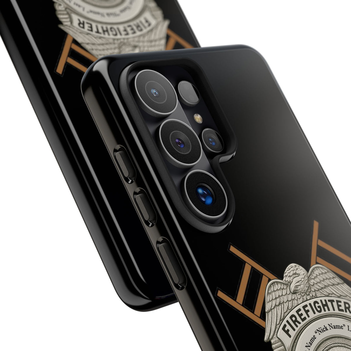Firefighter Badge Tough Phone Case — Firefighter Helmet & Ladders Protective Case