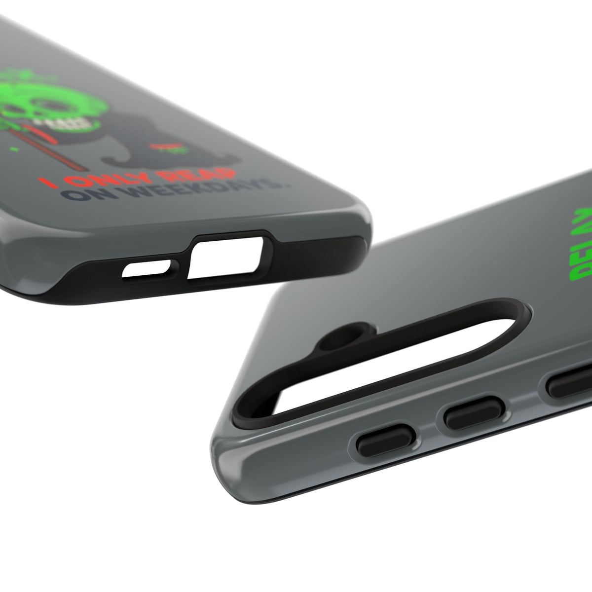 Phone Case — 'Relax. I Only Reap on Weekdays.' Cute Green Grim Reaper Protective Cover