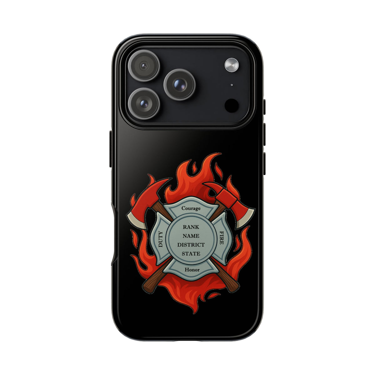 Firefighter Maltese Cross Phone Case — Custom Rank/Name/District Design