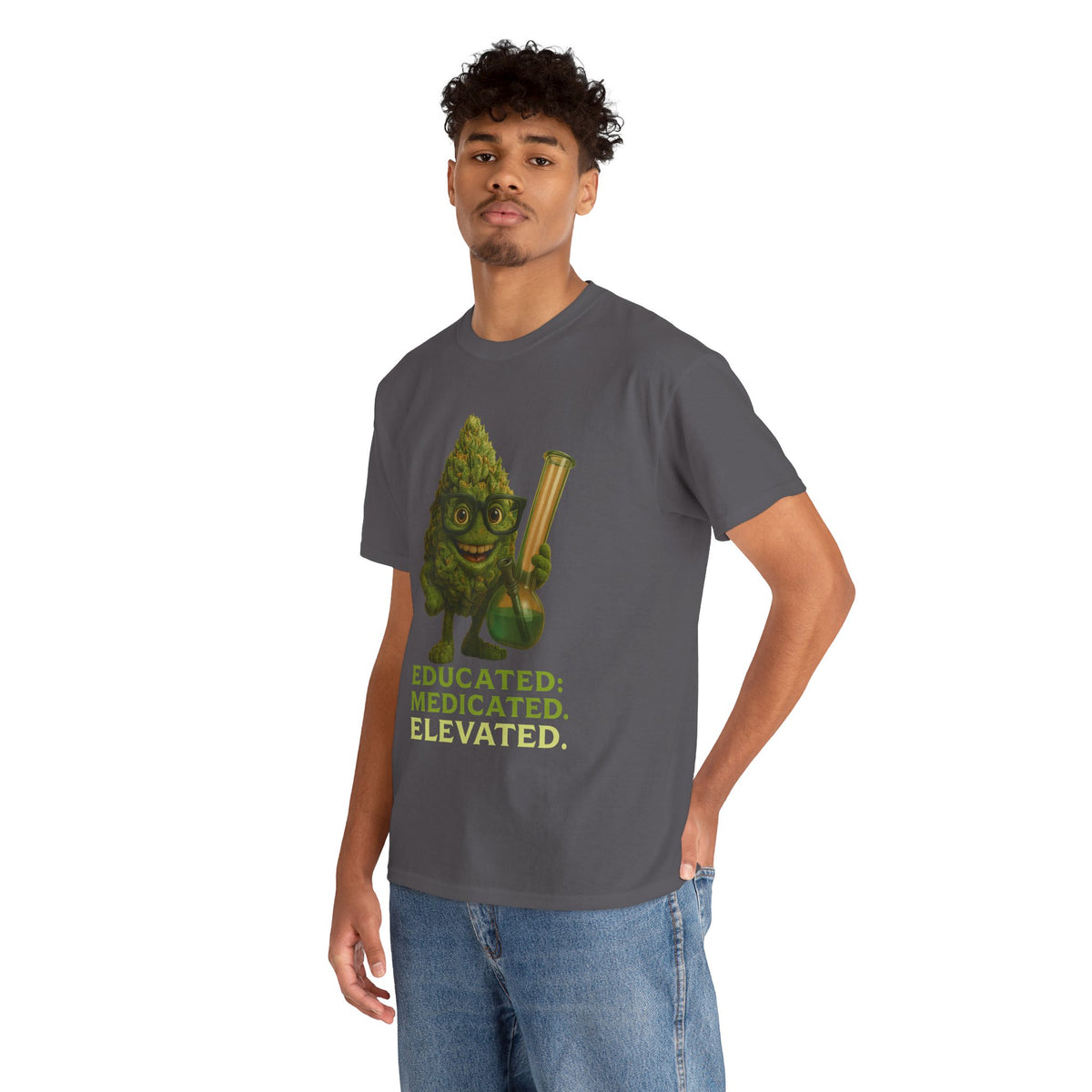 Educated. Medicated. Elevated. – Nerd Nug with Bong Tee