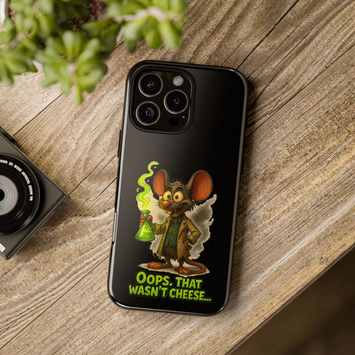 Phone Case — Funny Cartoon Rat "Oops That Wasn't Cheese" Protective Cover