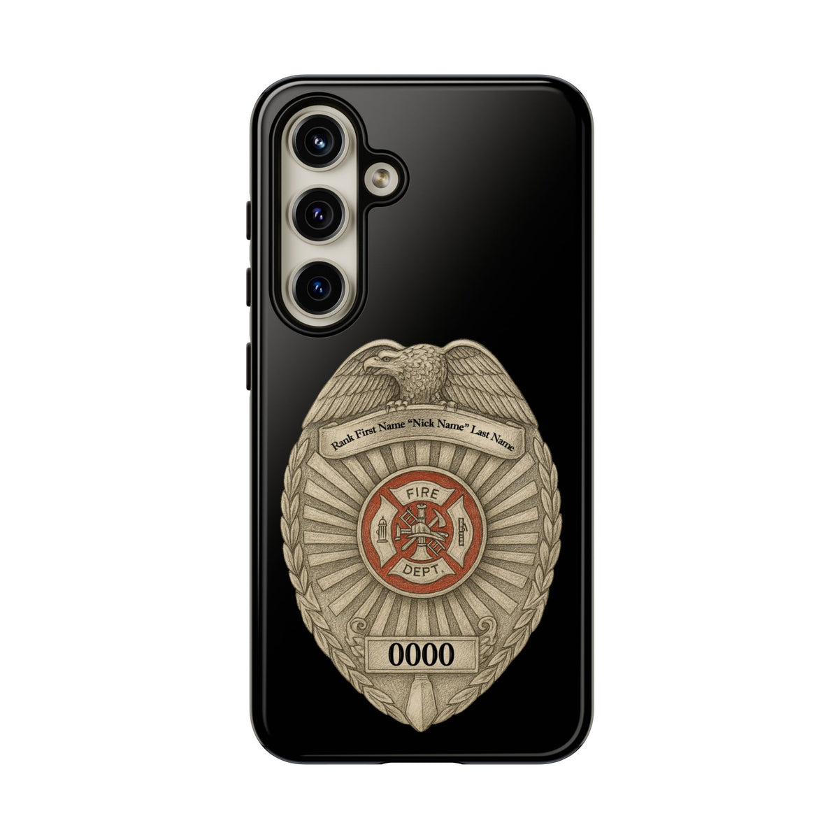 Firefighter Badge Phone Case – Personalized Dept. Emblem Tough Case