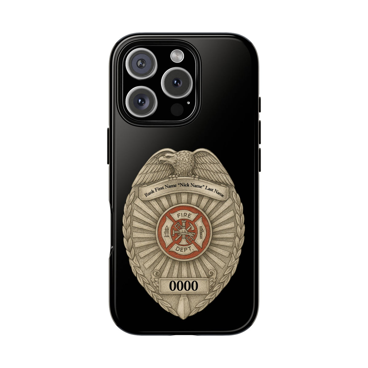 Firefighter Badge Phone Case – Personalized Dept. Emblem Tough Case