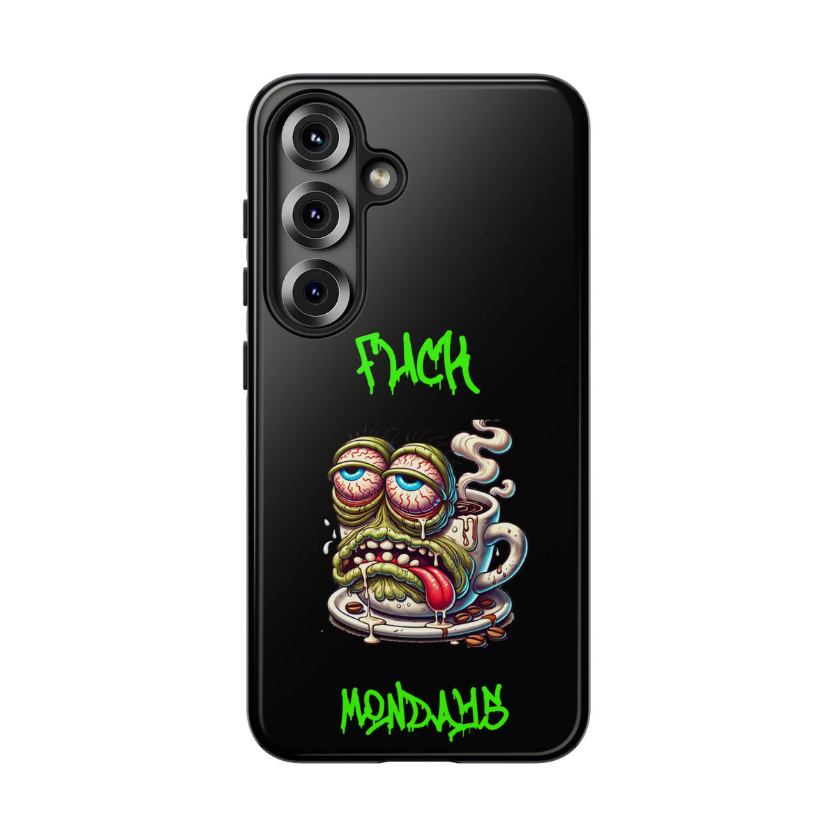 Phone Case — "F*** Monday" Grotesque Coffee Monster Shock Art