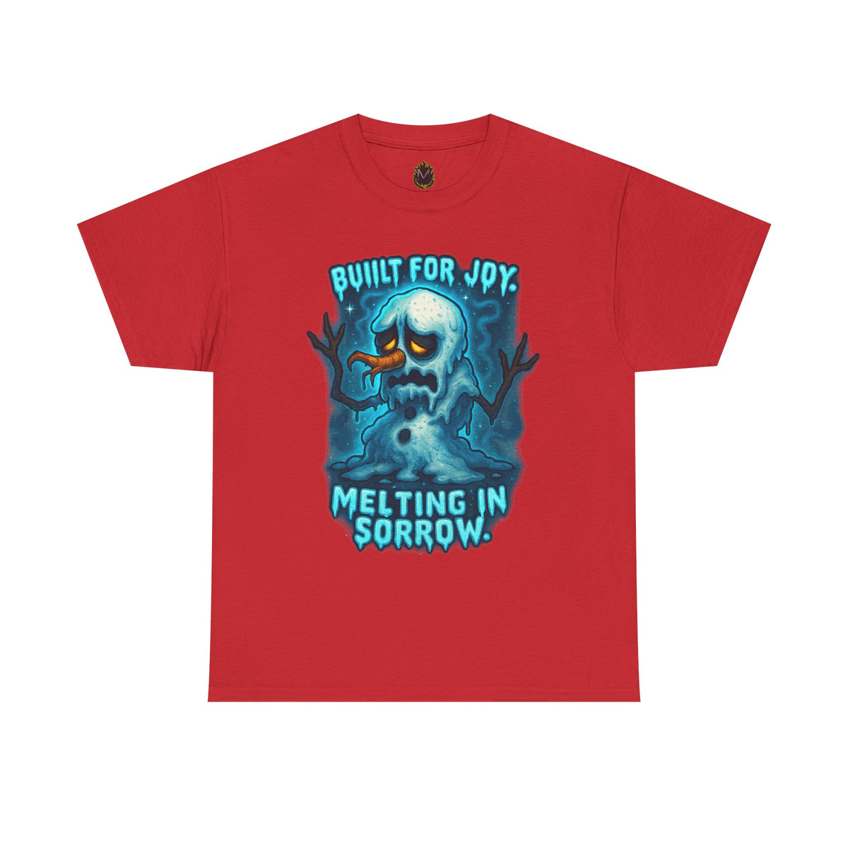 Melting Snowman T-Shirt — "Built for Joy, Melting in Sorrow" Graphic Tee