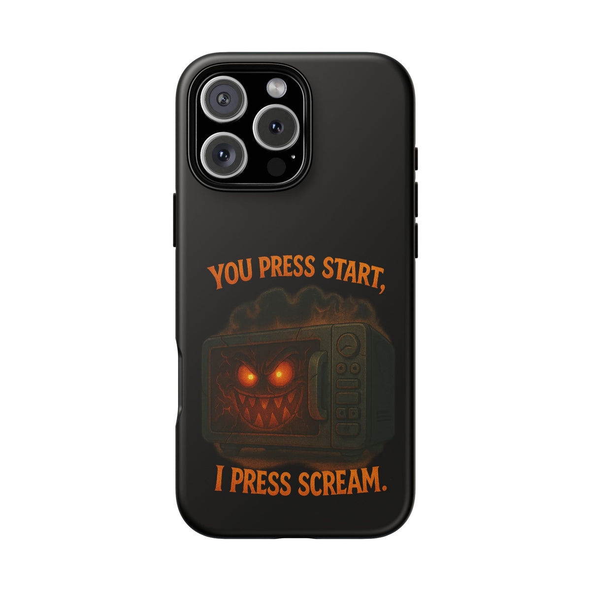 Phone Case — "You Press Start, I Press Scream" Spooky Retro Game Controller Design