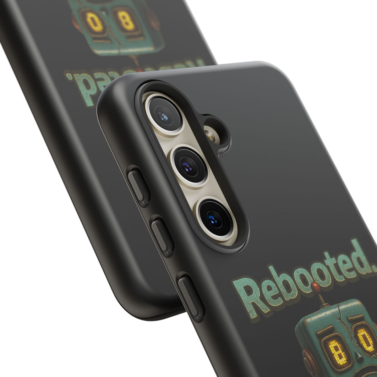 Phone Case — 'Rebooted. Still Awkward.' Retro Robot Protective Cover