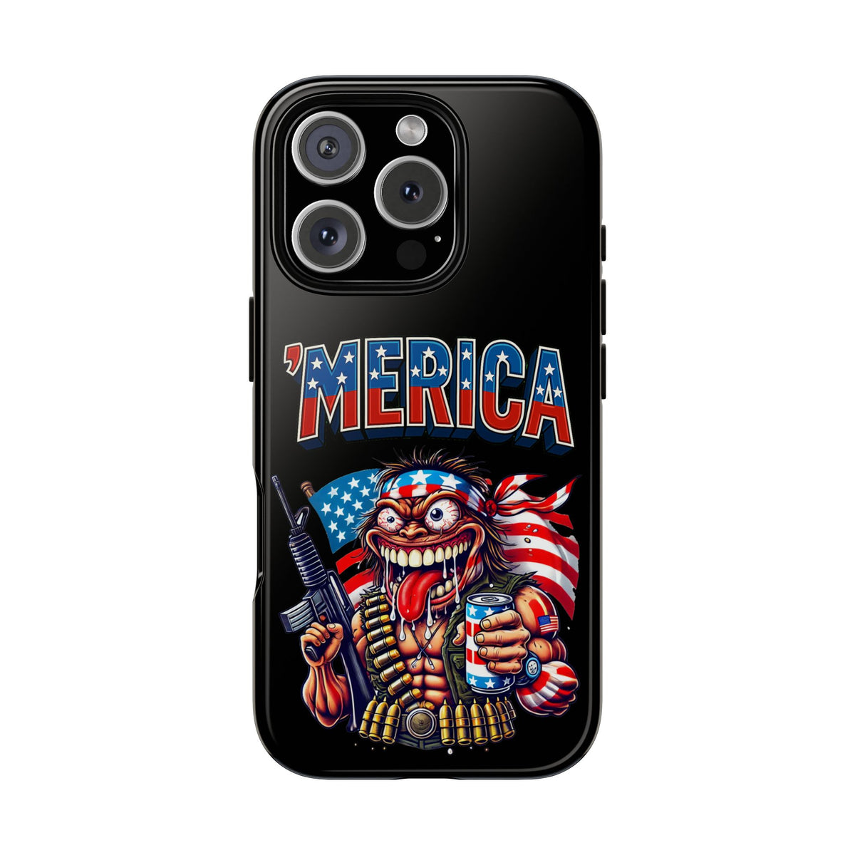 'MERICA Patriotic Phone Case — American Flag Madman Design