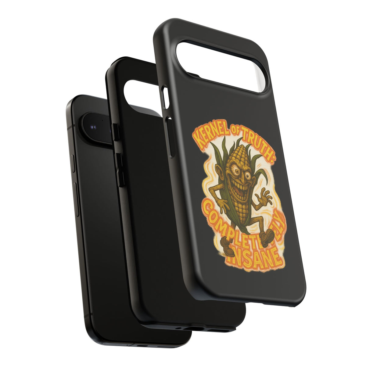 Corny Horror Phone Case - “Kernel of Truth, Completely Insane” Retro Corn Monster