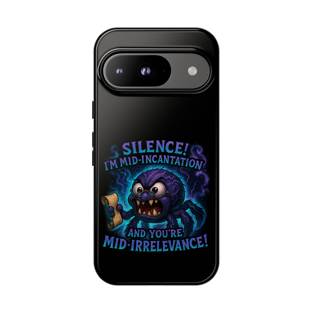 Phone Case — "Silence! I'm Mid-Incantation" Cute Angry Spider Magic Design