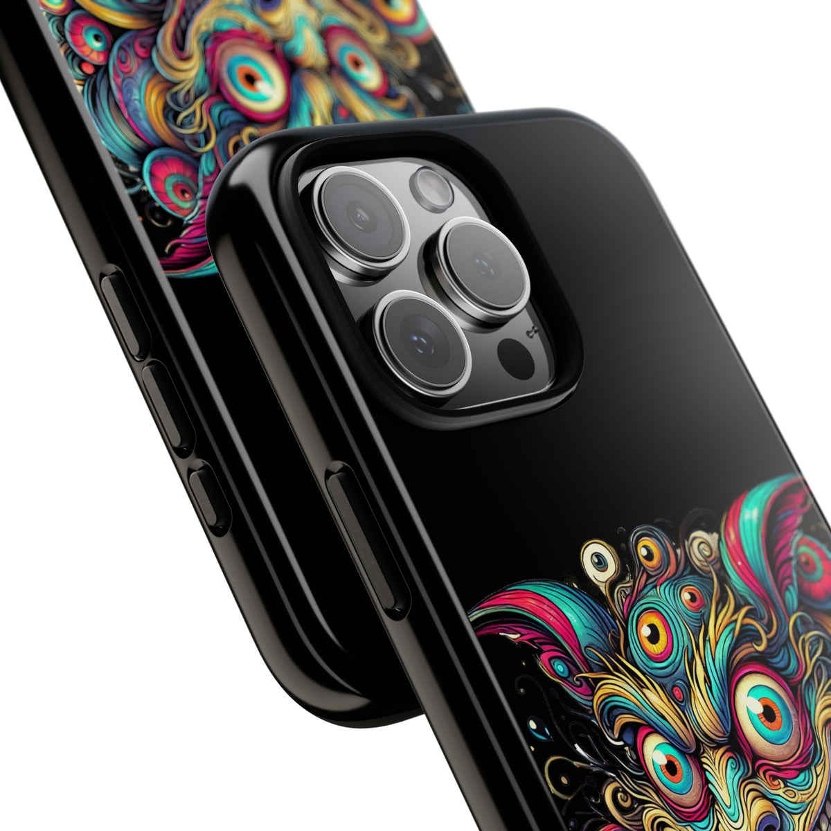 Psychedelic Mischief Phone Case — Colorful Grinning Monster Design