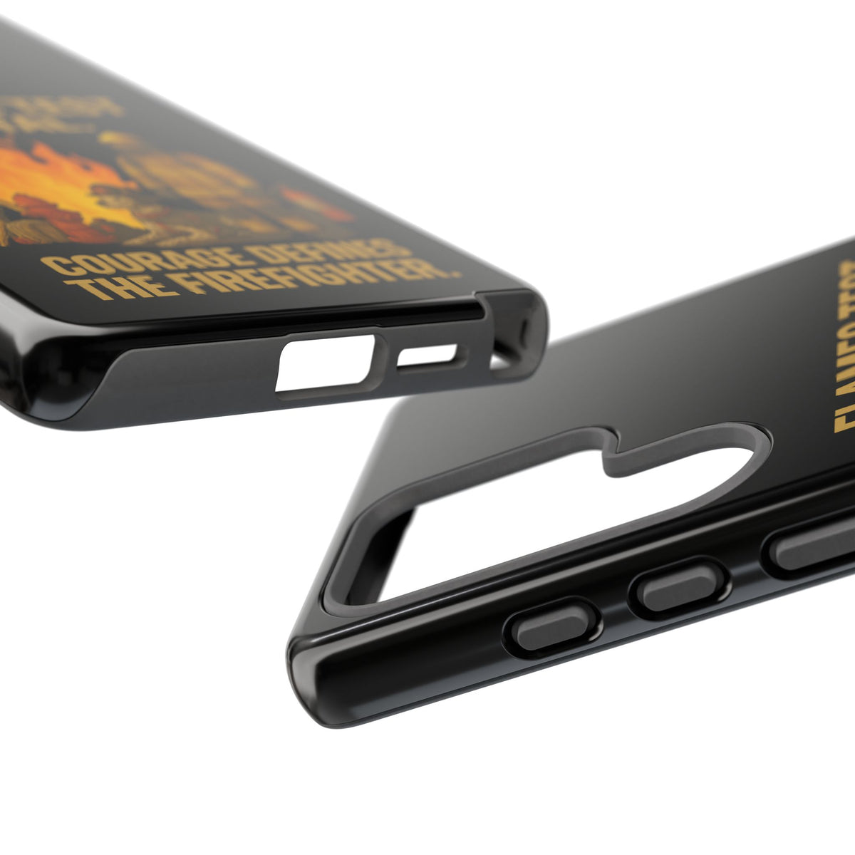 Firefighter Phone Case - "Flames Test Metal. Courage Defines the Firefighter" Protective iPhone Cover