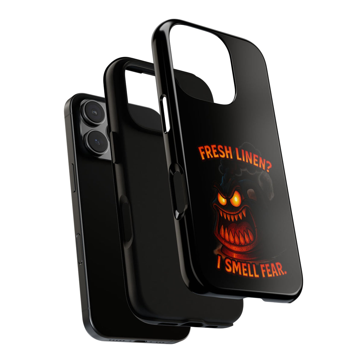 Phone Case — 'Fresh Linen? I Smell Fear.' Spooky Pumpkin Horror Protective Case