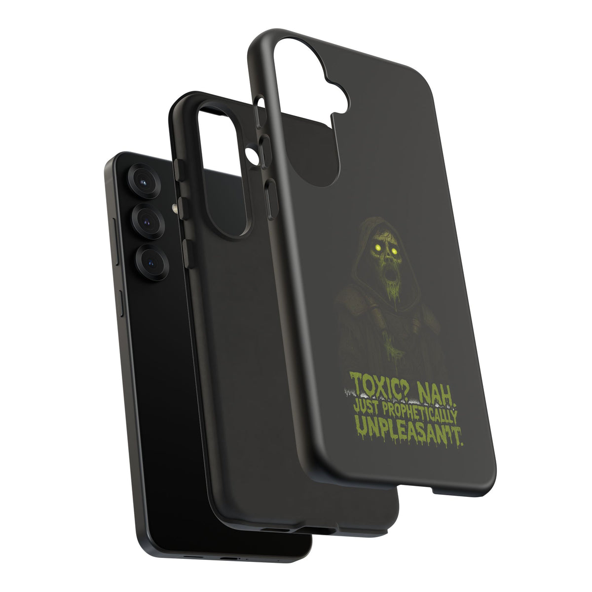 Phone Case — 'Toxic? Nah, Just Prophetically Unpleasant' Neon Grim Reaper Protective Cover