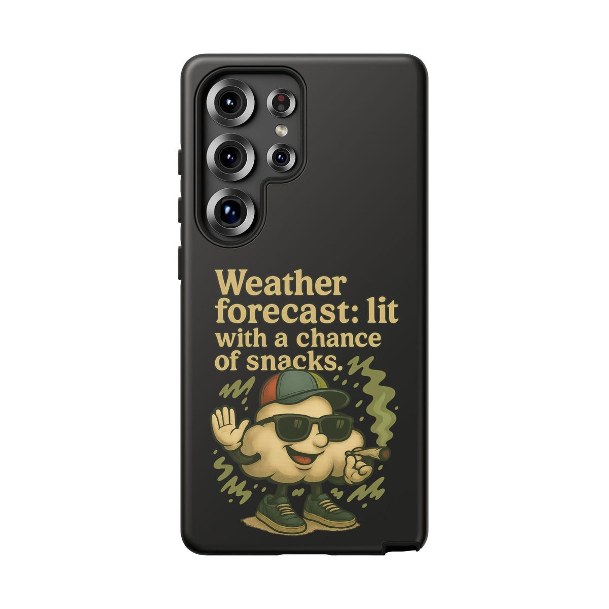 Phone Case — "Weather Forecast: Lit with a Chance of Snacks" Retro Graphic