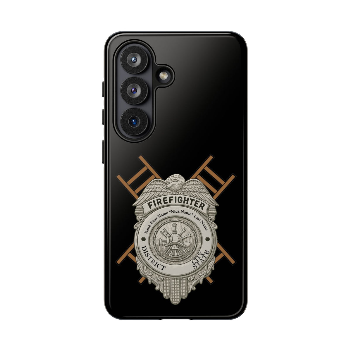 Firefighter Badge Tough Phone Case — Firefighter Helmet & Ladders Protective Case