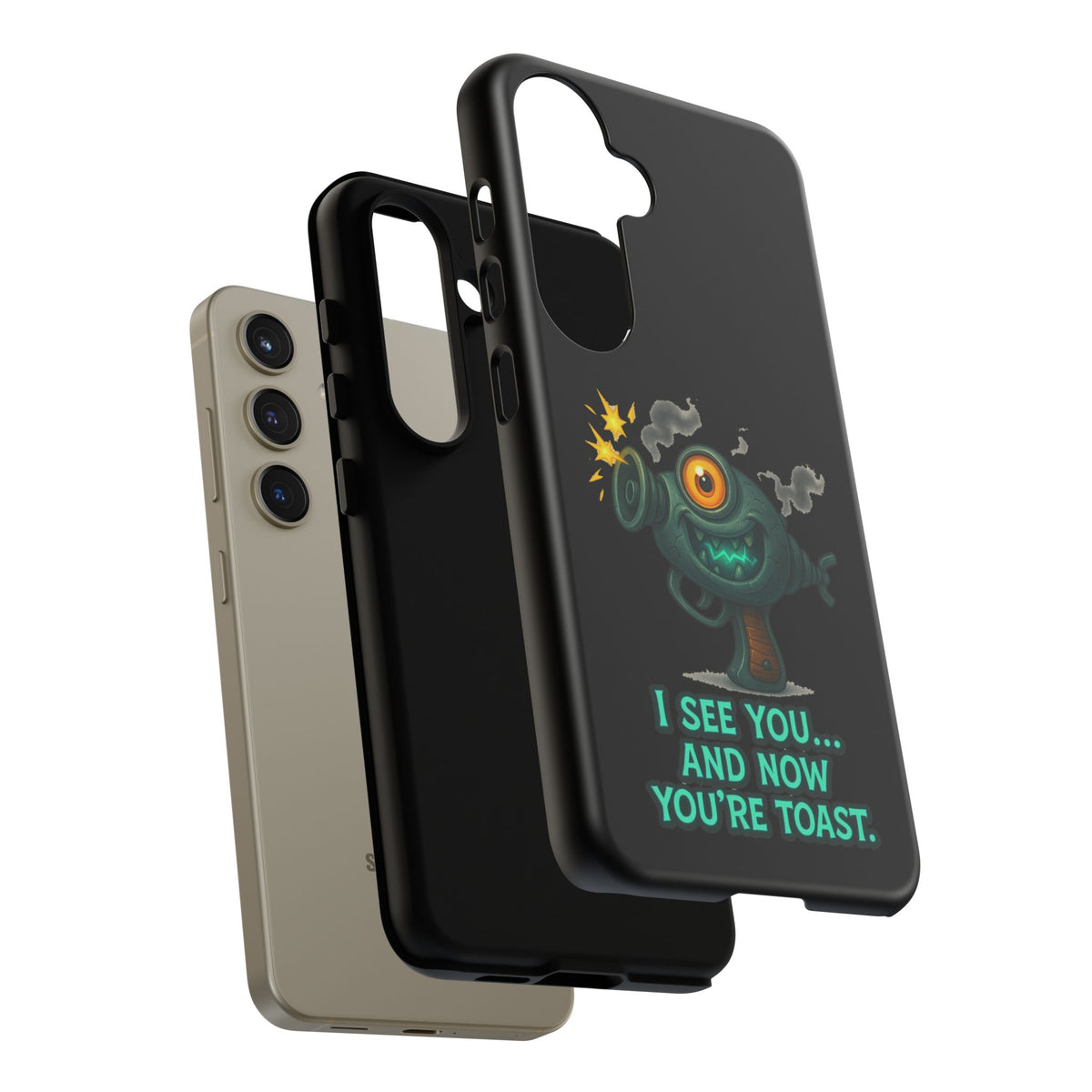 Phone Case — Cute Zombie Blaster Design with "I See You... And Now You're Toast"
