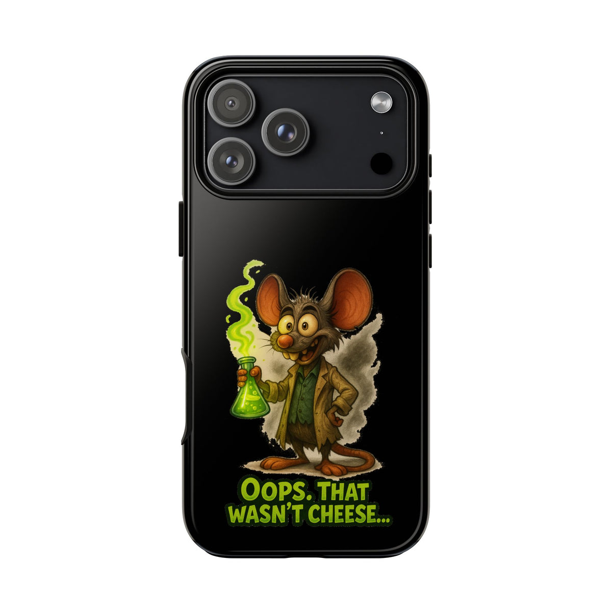 Phone Case — Funny Cartoon Rat "Oops That Wasn't Cheese" Protective Cover