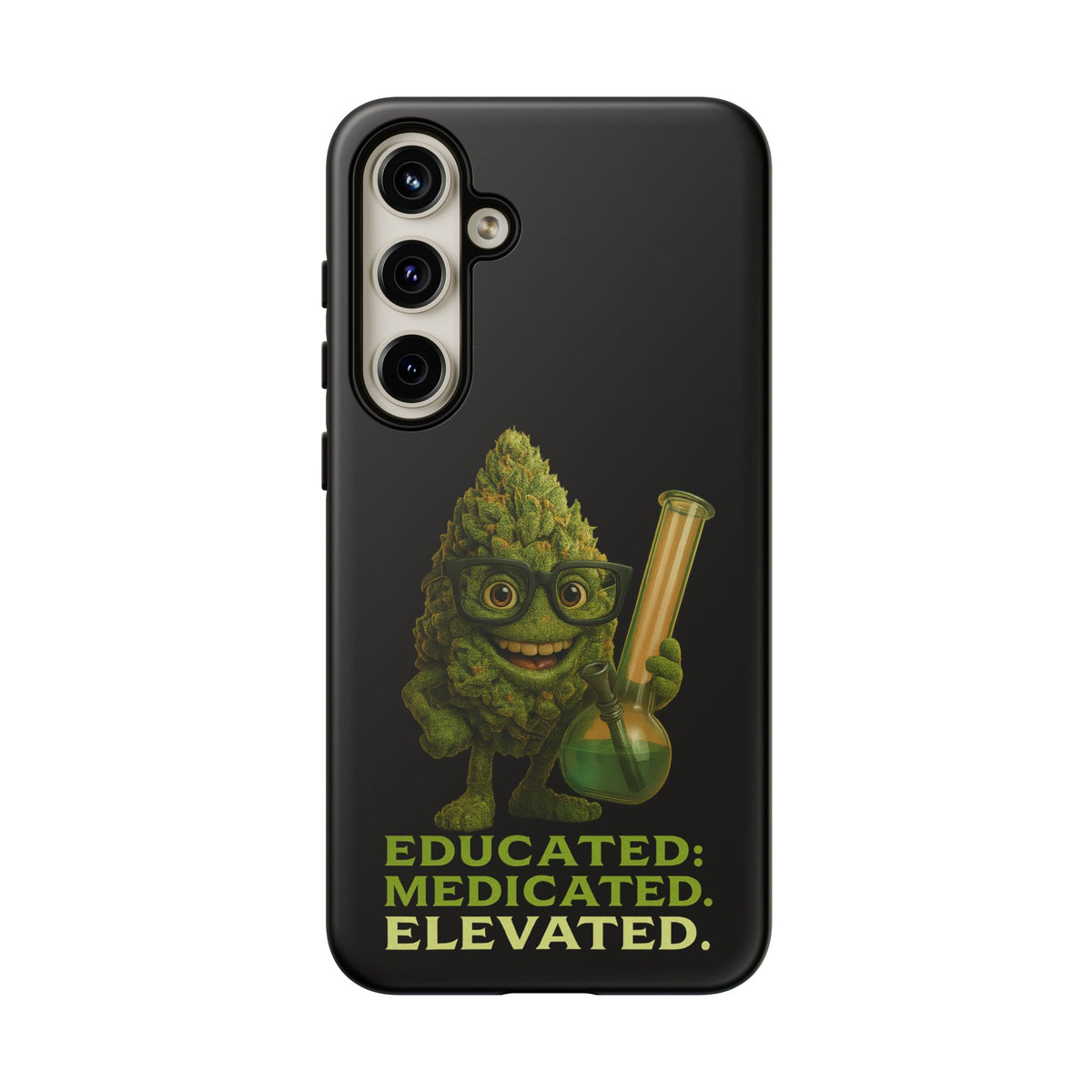 Phone Case — "Educated. Medicated. Elevated." Cute Bud Scientist Design
