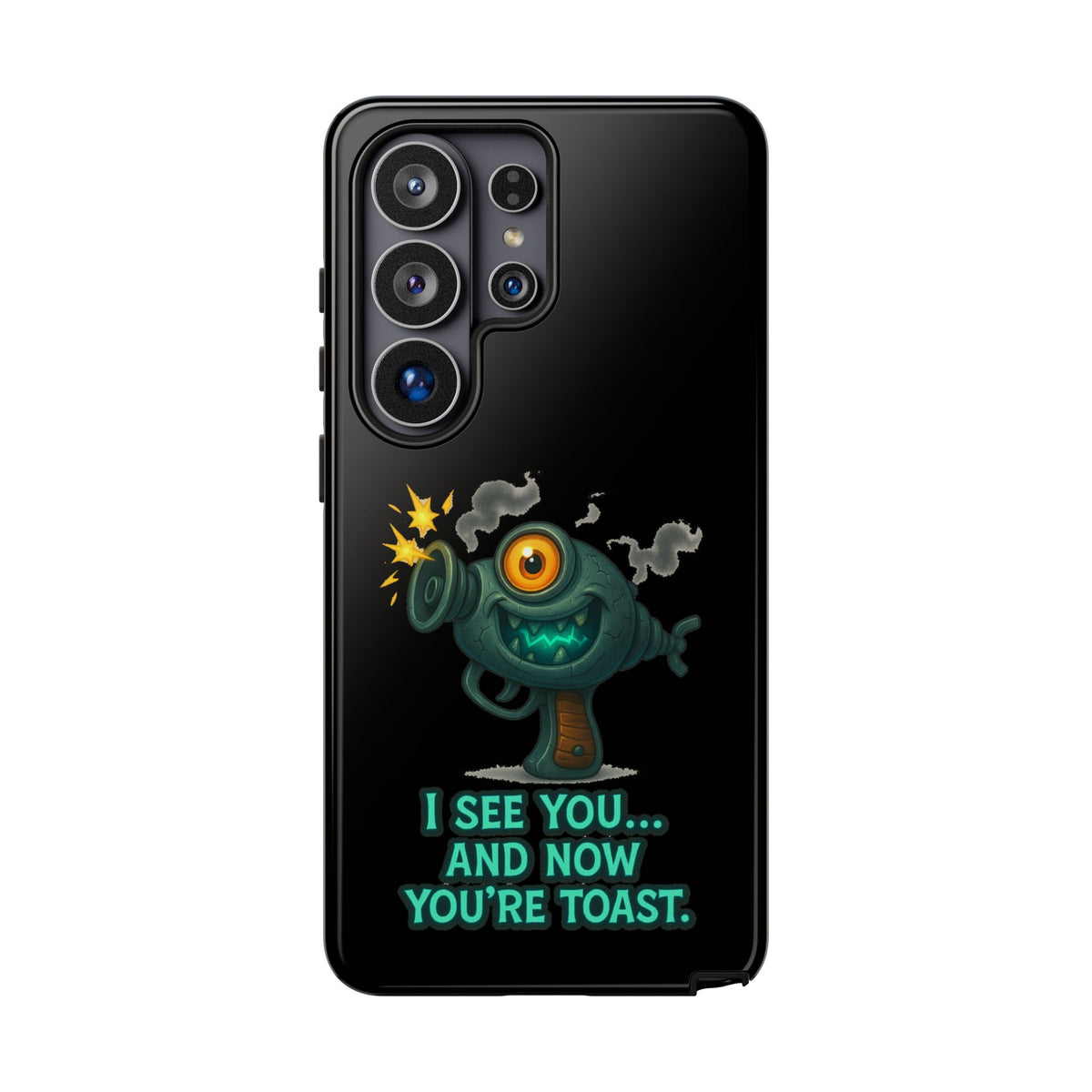 Phone Case — Cute Zombie Blaster Design with "I See You... And Now You're Toast"