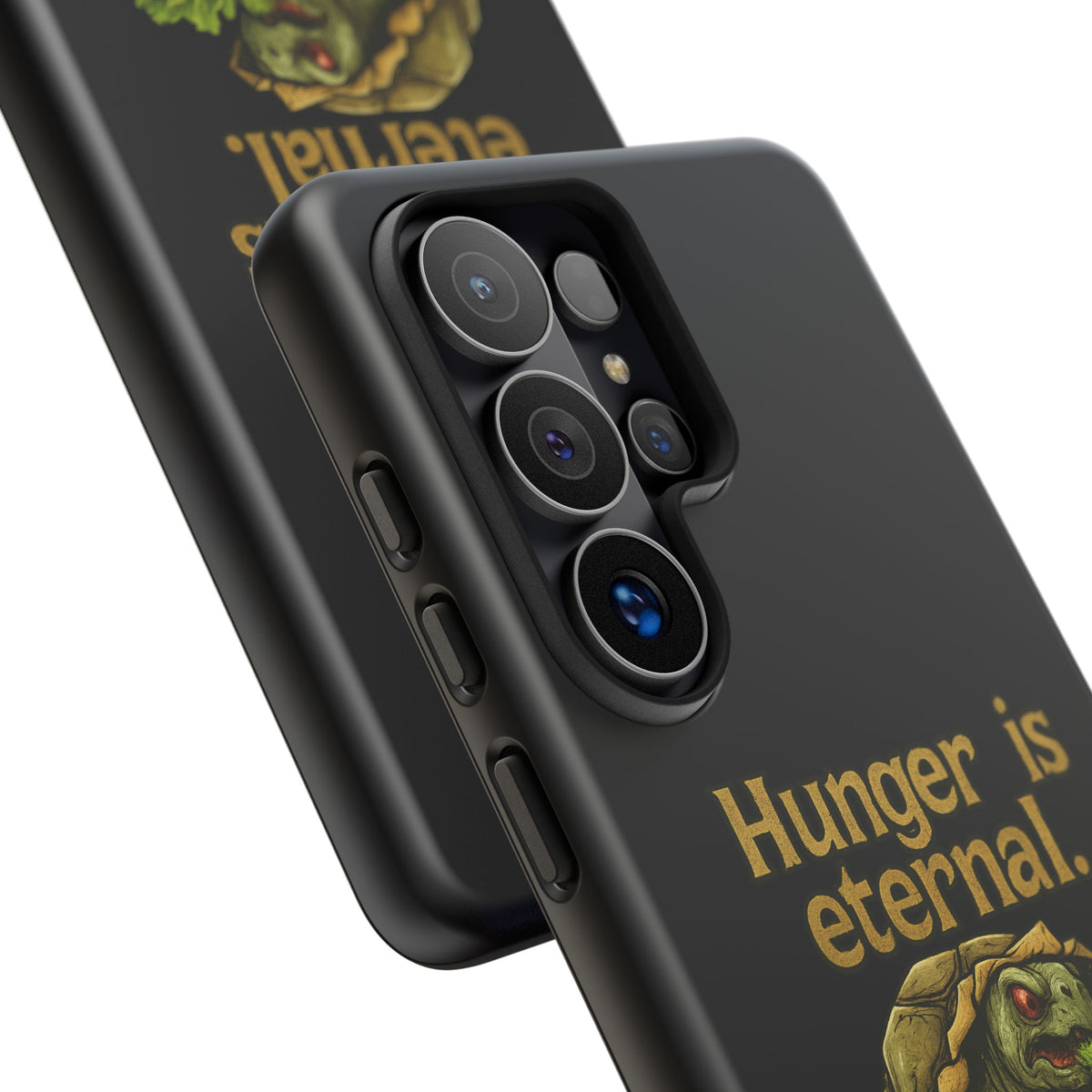 Phone Case — 'Hunger Is Eternal, Your Fingers Are Optional' Turtle Snack Graphic