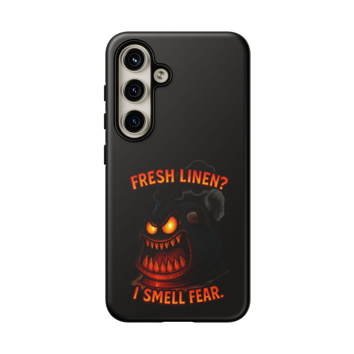 Phone Case — 'Fresh Linen? I Smell Fear.' Spooky Pumpkin Horror Protective Case