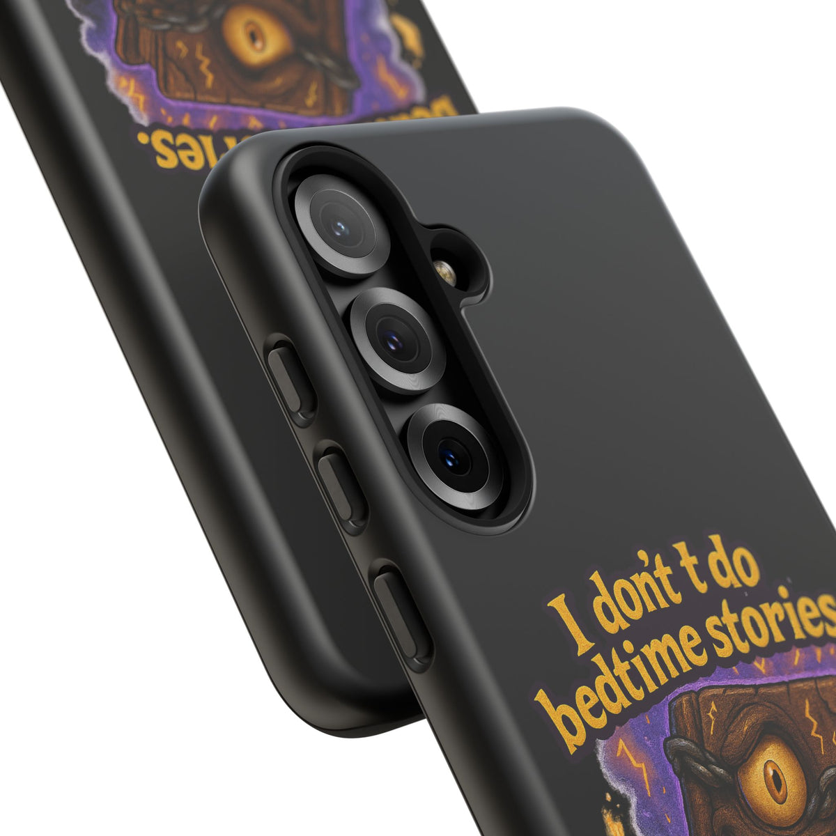 Phone Case — "I Don't Do Bedtime Stories, I Do Nightmares" Horror Book Design