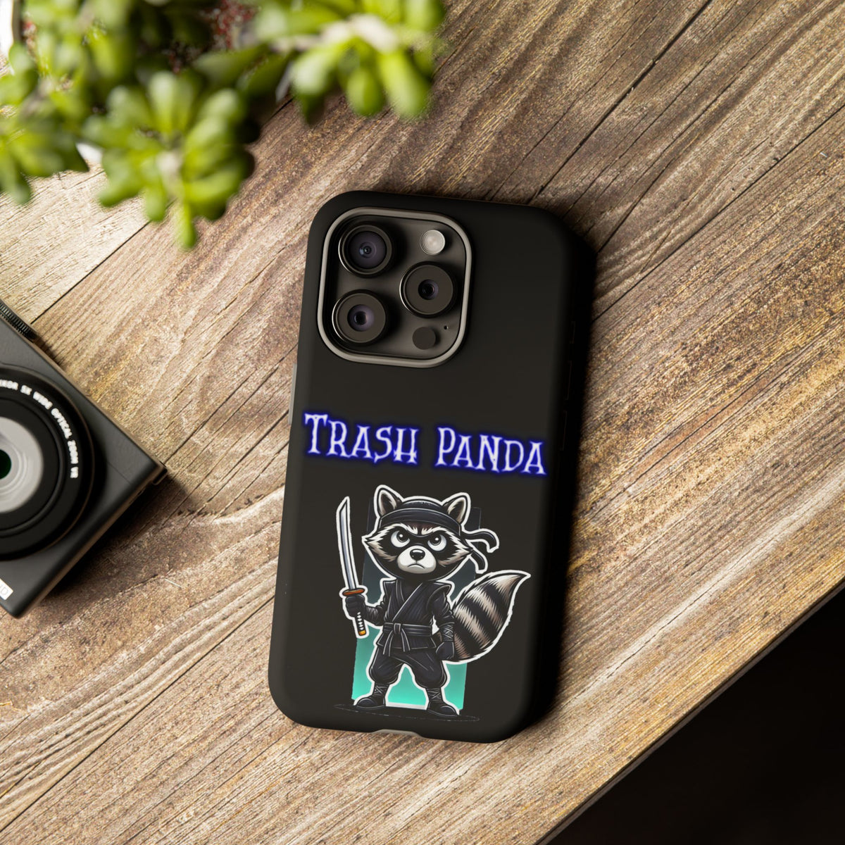 Trash Panda Ninja Phone Case — Cute Raccoon Warrior Protective Case