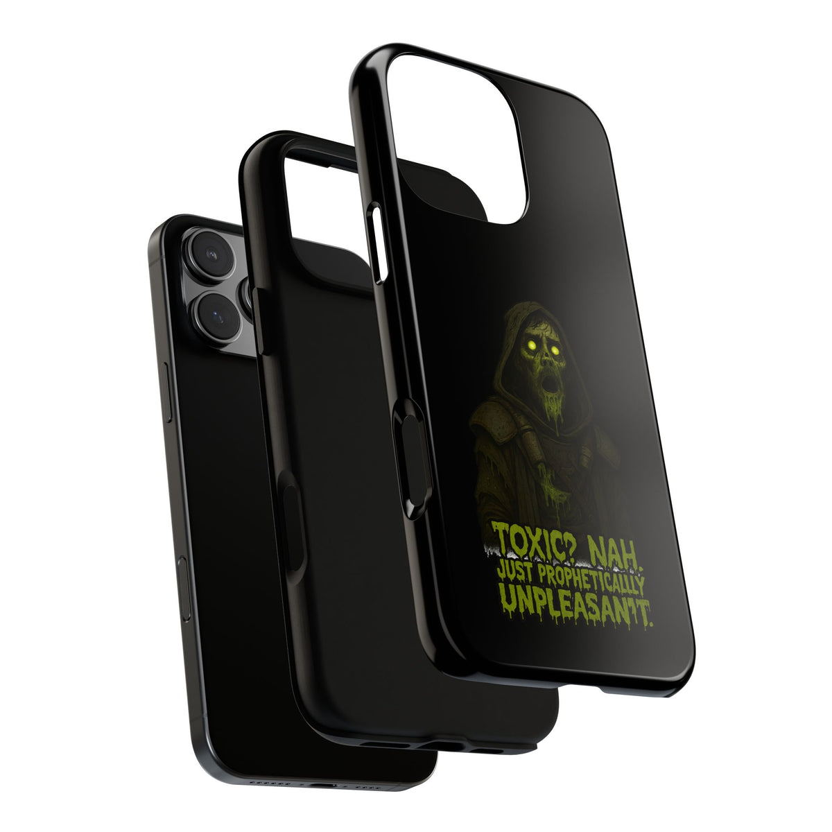 Phone Case — 'Toxic? Nah, Just Prophetically Unpleasant' Neon Grim Reaper Protective Cover