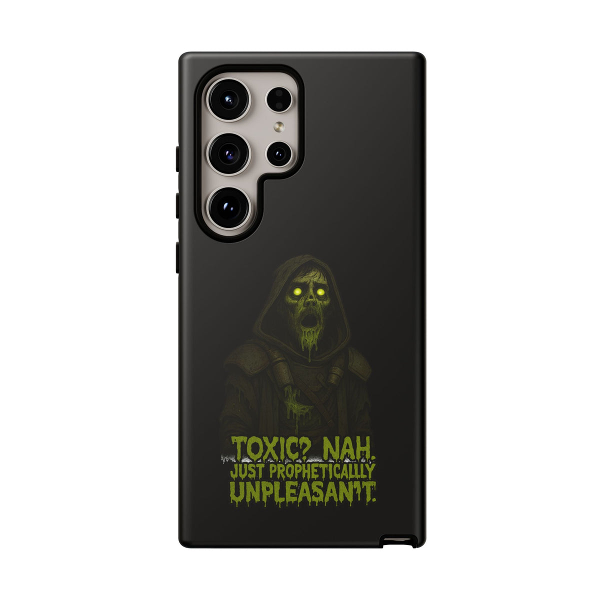 Phone Case — 'Toxic? Nah, Just Prophetically Unpleasant' Neon Grim Reaper Protective Cover