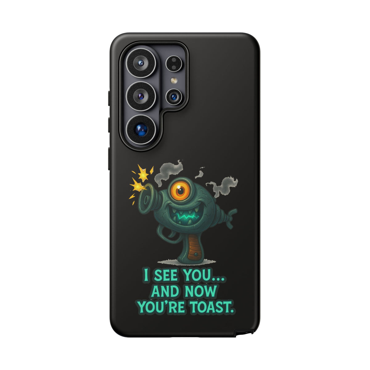 Phone Case — Cute Zombie Blaster Design with "I See You... And Now You're Toast"