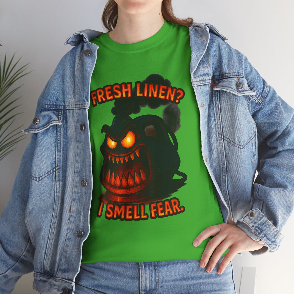 Fresh Linen? I Smell Fear Tee | Scary Laundry Monster Halloween Shirt