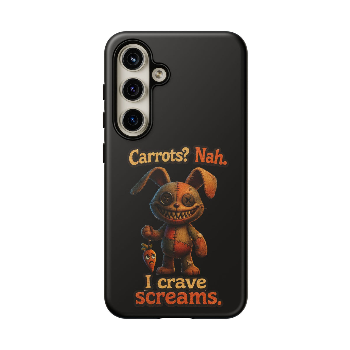 Phone Case — Creepy Bunny "Carrots? Nah. I crave screams." Halloween Horror Design