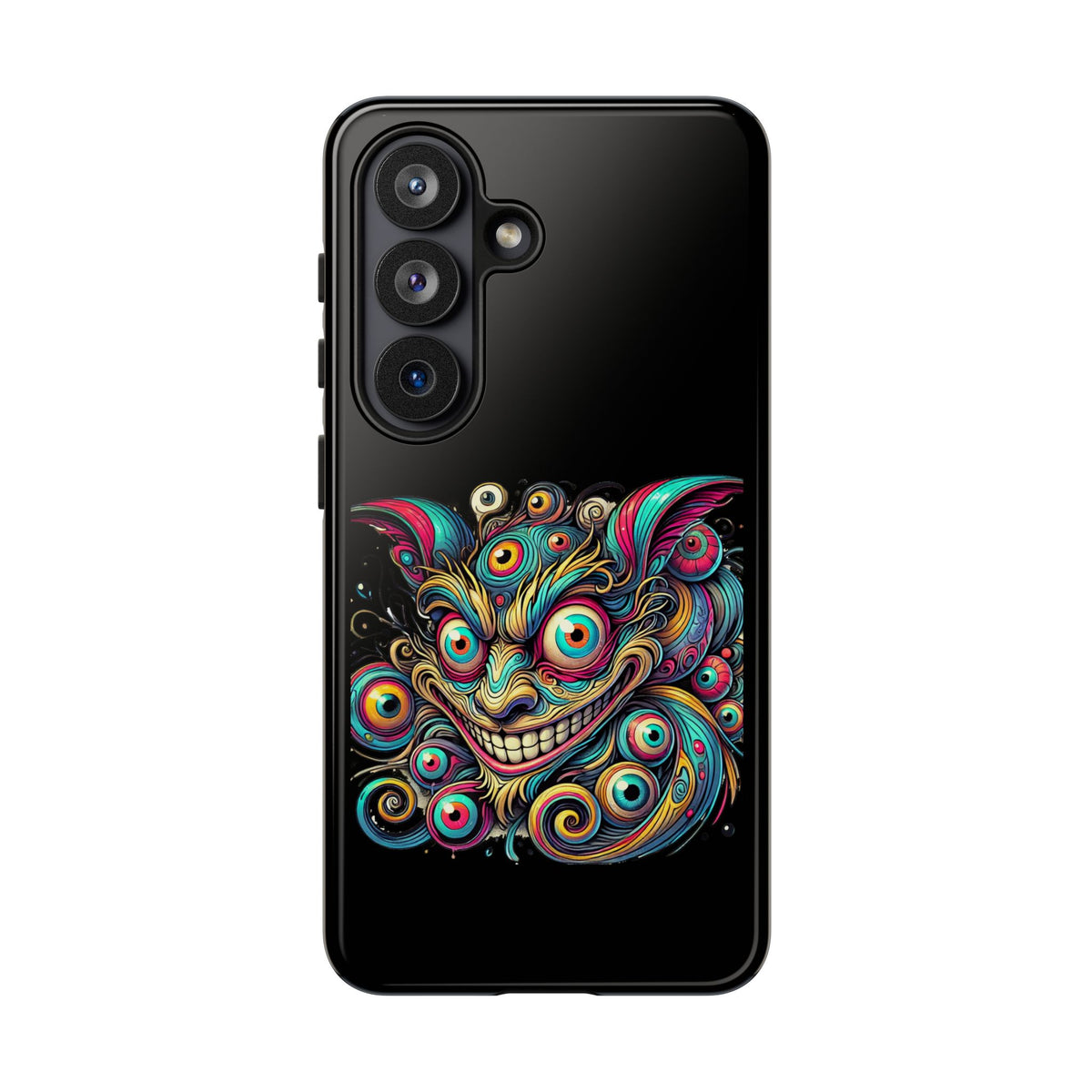 Psychedelic Mischief Phone Case — Colorful Grinning Monster Design