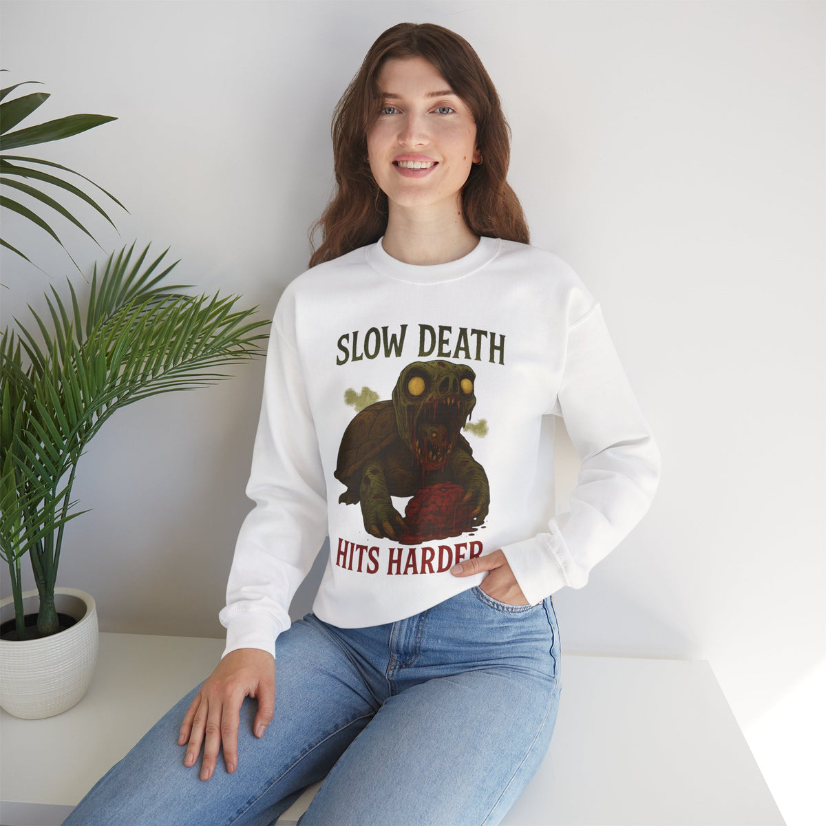 Slow Death Hits Harder – Undead Turtle Sweatshirt