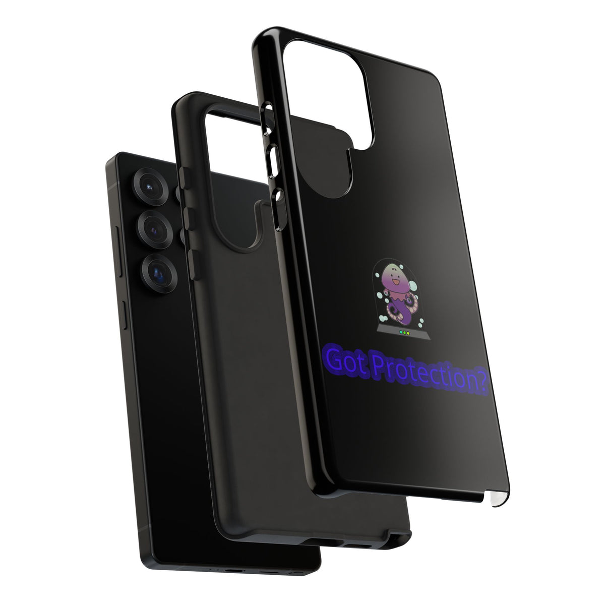 Phone Case — 'Got Protection?' Cute Purple Alien Anti-Shock Protective Cover