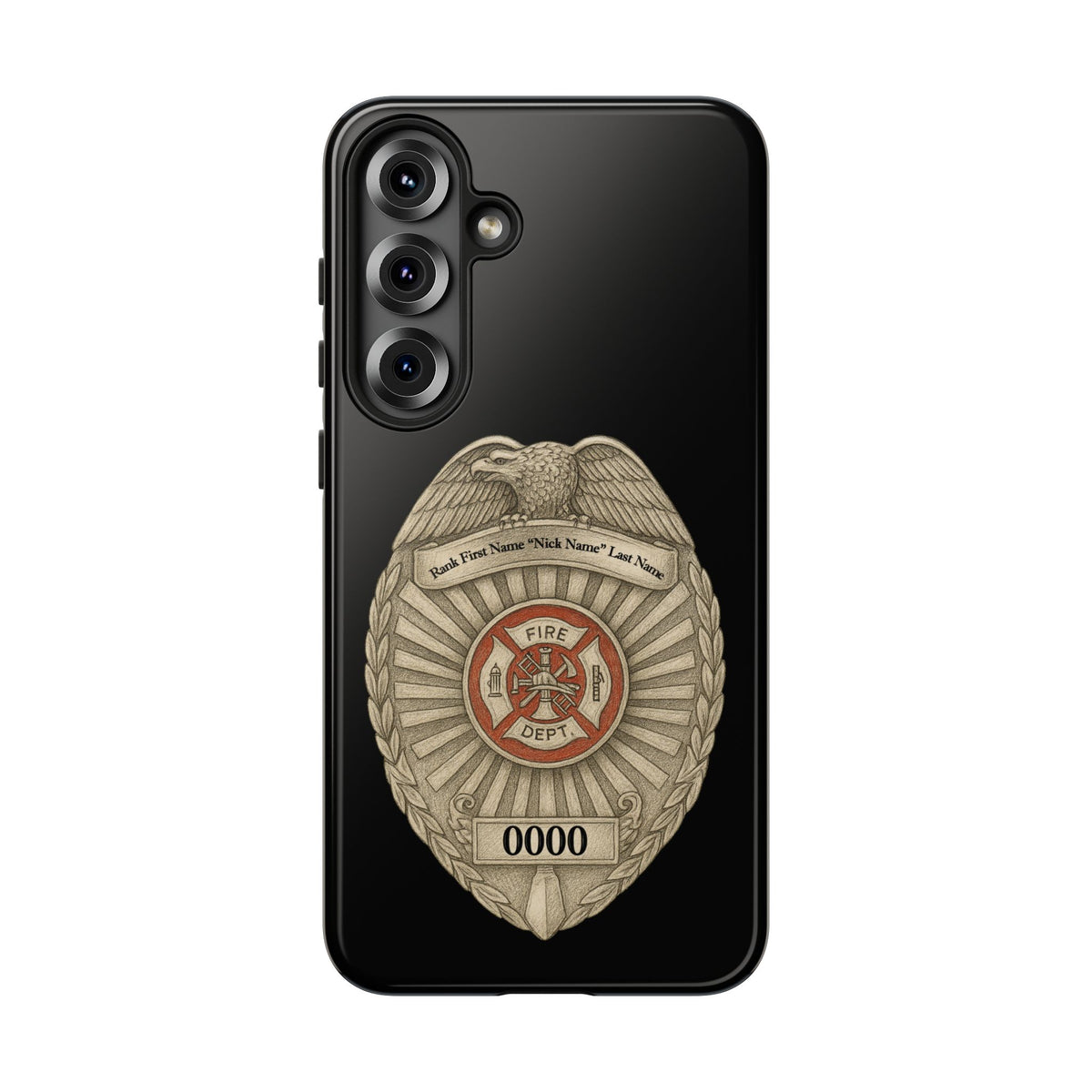 Firefighter Badge Phone Case – Personalized Dept. Emblem Tough Case