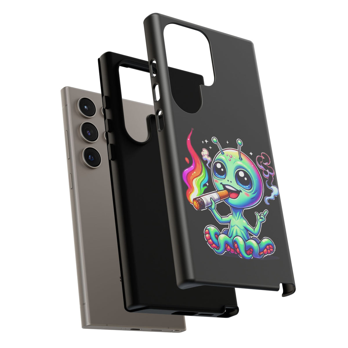 Alien Smoking Rainbow Joint Phone Case — Cute Psychedelic Cannabis iPhone Cover