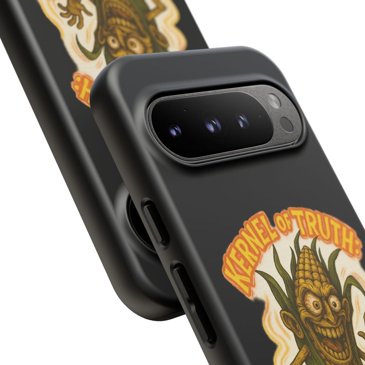 Corny Horror Phone Case - “Kernel of Truth, Completely Insane” Retro Corn Monster